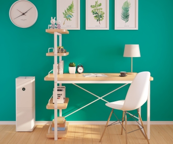 Nordic Style Computer Desk And Chair-ID:638586867