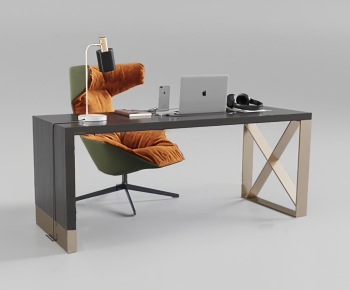 Modern Computer Desk And Chair-ID:796310867