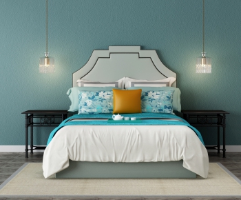 New Chinese Style Single Bed-ID:121534895