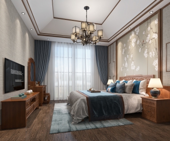 New Chinese Style Bedroom-ID:555653297