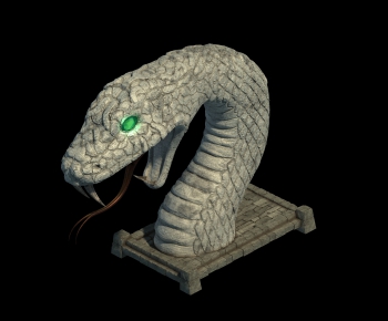 中式蛇雕塑-ID:466975154