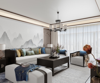 New Chinese Style A Living Room-ID:203331734