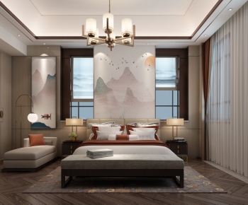 New Chinese Style Bedroom-ID:597779579