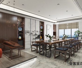 New Chinese Style Office Living Room-ID:302008421