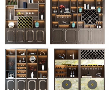 New Chinese Style Wine Cabinet-ID:354464841
