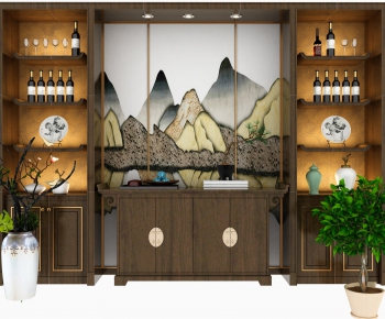 New Chinese Style Wine Cabinet-ID:686016496