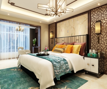 New Chinese Style Bedroom-ID:349601542