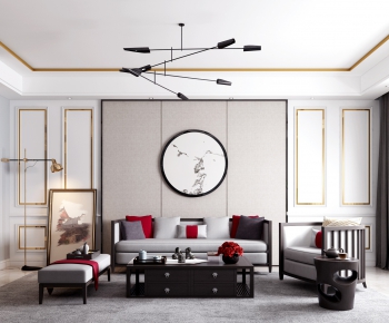 New Chinese Style A Living Room-ID:248273938