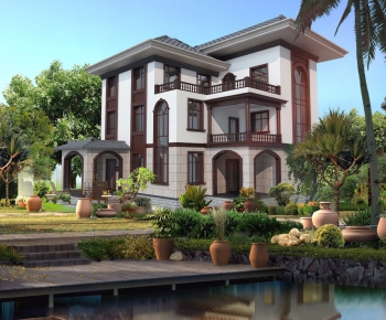 New Chinese Style Villa Appearance-ID:870476955