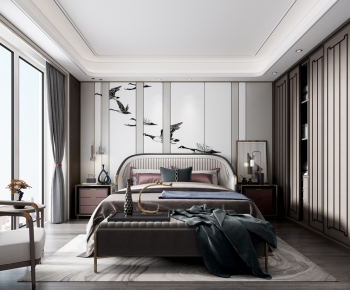 New Chinese Style Bedroom-ID:195812998