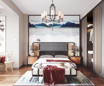 New Chinese Style Bedroom-ID:879808623