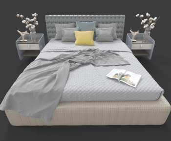 Modern Double Bed-ID:110856541