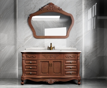 新古典卫浴柜镜子-ID:750180789