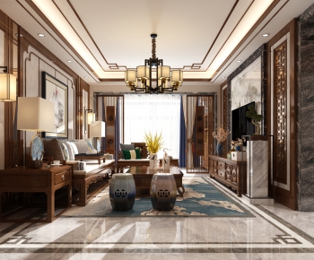 Chinese Style A Living Room-ID:402290353