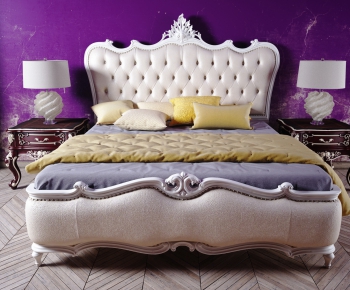 Simple European Style Double Bed-ID:536123571