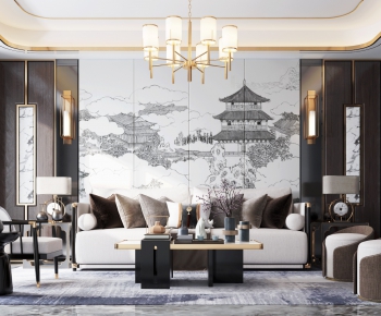 New Chinese Style A Living Room-ID:317039439