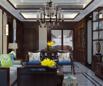 New Chinese Style A Living Room-ID:436058951