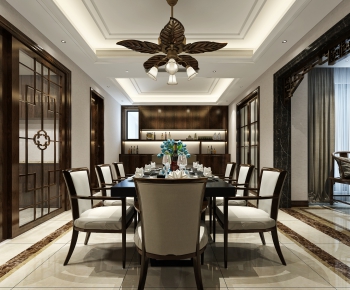 New Chinese Style Dining Room-ID:745815397