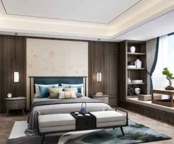 New Chinese Style Bedroom-ID:384647264