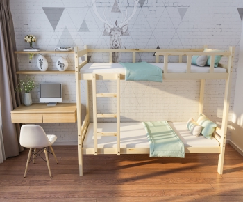 Nordic Style Bunk Bed-ID:622589714