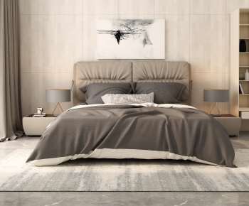 Modern Double Bed-ID:328270876