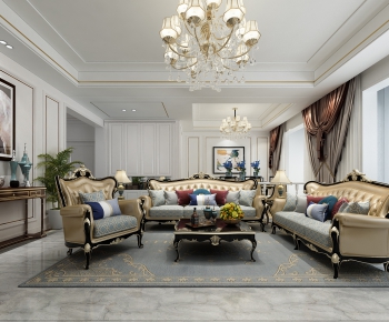 New Classical Style A Living Room-ID:605748451