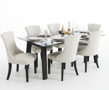 American Style Dining Table And Chairs-ID:250331312