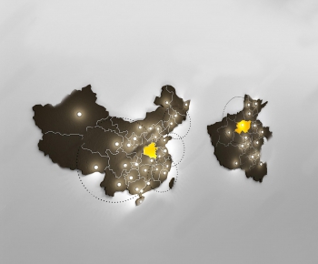 现代中国地图挂件-ID:389472558