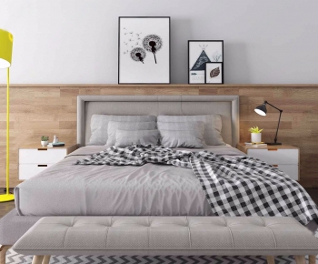 Nordic Style Double Bed-ID:180665767