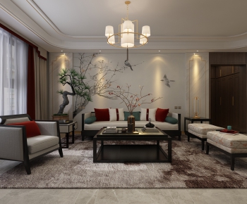 New Chinese Style A Living Room-ID:223300188