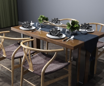 New Chinese Style Dining Table And Chairs-ID:978408822