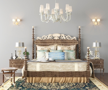 Simple European Style Double Bed-ID:910583923