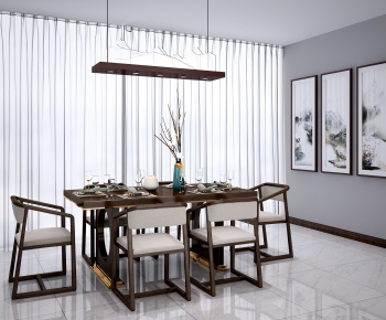 New Chinese Style Dining Table And Chairs-ID:519465821