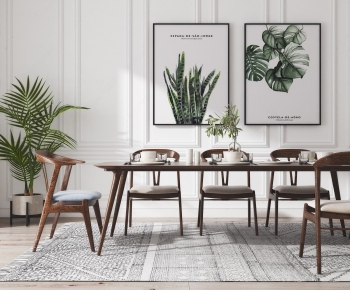 Nordic Style Dining Table And Chairs-ID:174642852