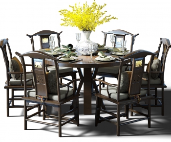 New Chinese Style Dining Table And Chairs-ID:494953919
