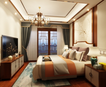 New Chinese Style Bedroom-ID:905810242