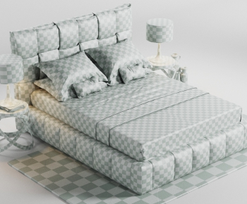 Modern Double Bed-ID:376900919