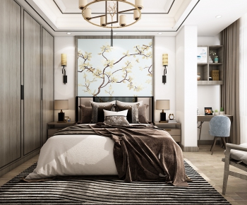 New Chinese Style Bedroom-ID:381290683