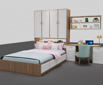Simple European Style Single Bed-ID:557071166