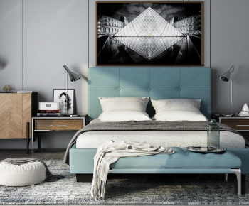 Modern Double Bed-ID:876363156