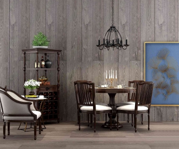 American Style Dining Table And Chairs-ID:174215696