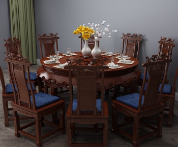 Chinese Style Dining Table And Chairs-ID:362466814