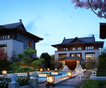 New Chinese Style Villa Appearance-ID:329356555