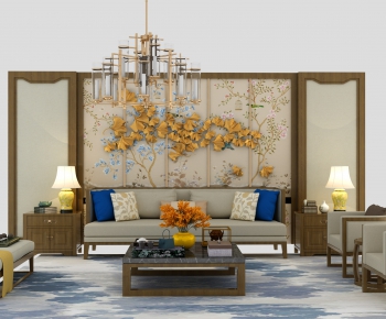 New Chinese Style Sofa Combination-ID:574043972