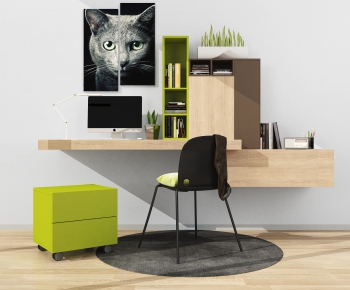 Nordic Style Computer Desk And Chair-ID:779669129