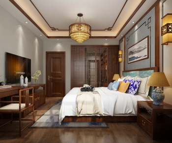 New Chinese Style Bedroom-ID:646213952