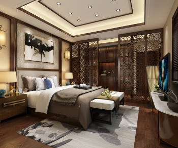 New Chinese Style Bedroom-ID:594647918