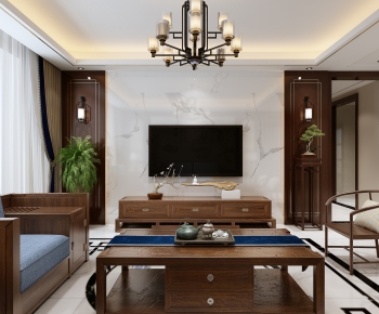 New Chinese Style A Living Room-ID:777922735