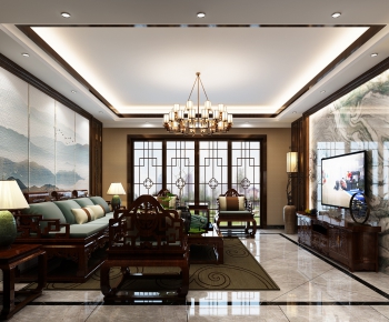 Chinese Style A Living Room-ID:350303542