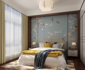 New Chinese Style Bedroom-ID:738355641